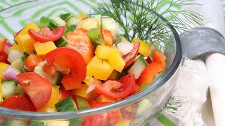 Cucumber Pepper And Tomato Salad