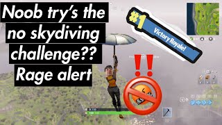 Teggy Gamer does the NO SKYDIVING CHALLENGE in Fortnite Battle Royal!! **noob alert**