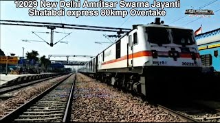 12029 New Delhi Amritsar Swarna Jayanti Shatabdi Overtake 12497 Shan-e-Punjab At kurukshetra #viral