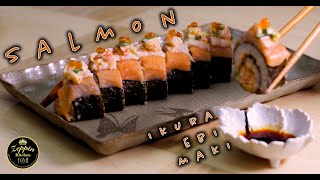 Taste the Salmon Ikura Ebi Maki | B-roll | Zeppin Kitchen Finest |Authentic Japanese Food| William D