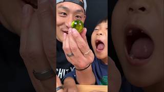 Popping green grape jelly! - got these in Japan #asmr🤤 😳😯😅#shorts