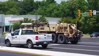 US military convoy in Yorktown, Virginia