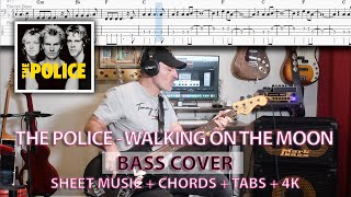 The Police - Walking On The Moon - Bass Cover with Tabs in 4K