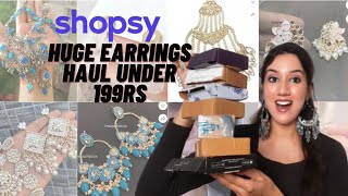 SHOPSY Huge Jewellery Haul Under 199rs🔥 Cheapest Shopsy Haul😍 Korean Earrings, Wedding Jewellery