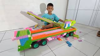 CARA MEMBUAT TRUCK CRANE MINIATURE DARI LEGO BALOK ||How To Make Mobile Crane From Lego Blocks ||