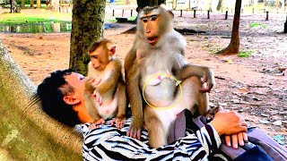 Mom Libby & LEO Enjoy relaxing with Mr. Sov Khna, He always gives loving and helping feed to Them.