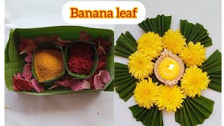 Banana leaf decoration ideas|| pooja decor||leafcrafts