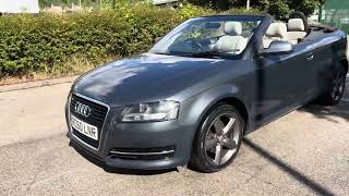 2010 60 Audi A3 1.6 TDi Technic Convertible Grey - LEATHER + SAT NAV + DVD PLAYER + DIESEL