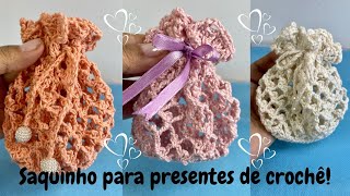 Saquinho para presentes de crochê - Fácil de fazer #crochetutorial