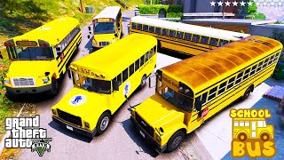 GTA 5 - Stealing School Bus with Franklin! (GTA V Real Life Cars #280)