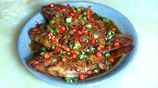 Resep mudah ikan goreng kecap pedas manis yang enak lezat // Easy recipe for fried fish