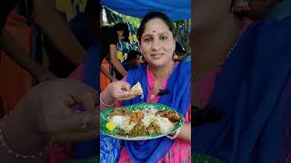 Gongura mutton, prawns curry, crab, chicken fry combo just 80₹ #shorts #food #combo #streetfood