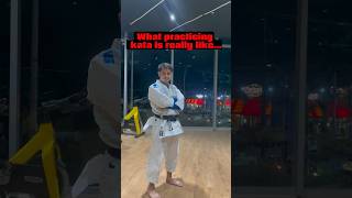 What practicing kata is really like: expectation vs reality 🥋 #karate #kata #shorts