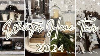 2024 COZY VINTAGE WINTER HOME TOUR || VINTAGE WINTER INSPIRATION FOR YOUR HOME || COZY COTTAGE STYLE