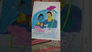 kids drawing Krishna arts please subscribe my channel