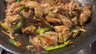 Chicken with Ginger and Spring Onions Stir fry.