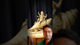 Ganesh ji ki murti making on shankha with clay #shorts #shortsfeed #trendingshorts #viralvideos