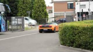 Lamborghini Gallardo Bicolore taking off at the Lamborghini factory in Sant'Agata Bolognese