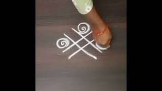 Very Simple daily "EVENING" rangoli designs #muggulu #rangoli