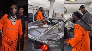 Burna boy Shock Davido as Cruise and Disturb the Street of Lagos With his 400m New Ferrari