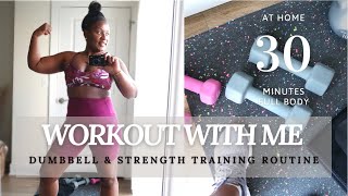 WORKOUT WITH ME | 30 MIN FULL BODY AT HOME ROUTINE | DUMBBELLS STRENGTH TRAINING | ESSENCEANDSTYLE