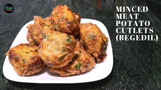 Easy to make pan fried minced meat potato cutlets (Begedil/Bergedil)