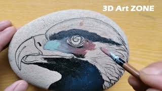 stone painting | 3d art zone | painting on stone | stone art | stone drawing #art #painting