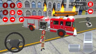 Real Fire Truck Driving Simulator 2023 - New Fire Fighting Firema's Daily Job- Android Gameplay#14