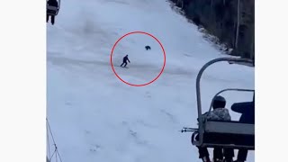 Bear Chases Skier