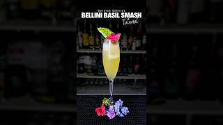 Cóctel Bellini Basil Smash 🌱 Tutorial Bartender #GarnishEventos