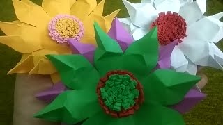 Beautiful origami paper flower 🌺🌼🌷🌹🌻💐#papercraft #origamicraft #diycraft #homedecor #diy