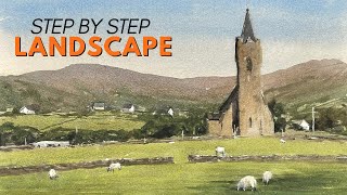 Landscape Watercolor Painting Tutorial - Step by Step