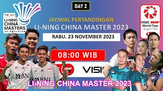 Draw , Hasil, Jadwal China Master 2023 Rabu 23 Nov Mulai Jam 08:00 WIB | Pemain Indonesia Siap