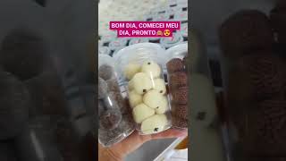 Produção de copos com brigadeiros