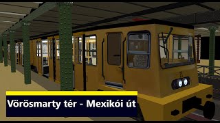 OpenBVE M1-es metró a Vörösmarty tértől a Mexikói útig