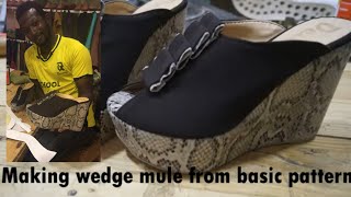 How to make mule peep toe wedge wear (part 2)