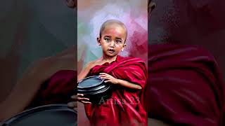 Buddha Bhikku Digital Painting Short Video#shorts #youtubeshorts #buddha