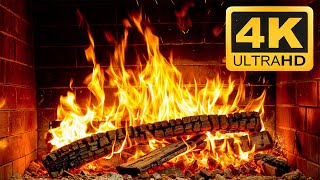 🔥Fireplace 4K for Christmas Ambience | Cozy Fireplace with Burning Flames & Crackling Sounds 3 Hours