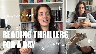 Reading only thrillers for a day *spoiler free* | Reading vlog 📖☁️