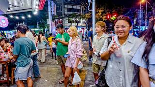 Banthat Thong Road: Best Food Street @Chulalongkorn University, Bangkok, Thailand Walk in 4K