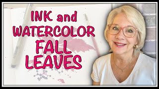 INK and WATERCOLOR-  Crimson Fall Leaves Painting Demo