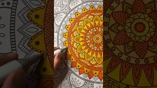 PART 12 Yellow and orange flower mandala #fyp #art #mandalaartlover #satisfying #colors #viral