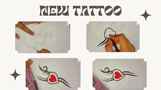 how to make a beautiful tattoo on hand || simple and beautiful tattoo with heart ||