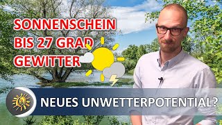 Typisch Tief-Vorderseite: Sommer, Sonne & warme Temperaturen, dann kräftige Gewitter am Sonntag.