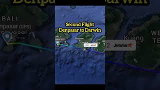 Yogyakarta to Darwin Flight Route 🇮🇩to🇦🇺#fyp #shorts #aviation #flightroute #aeroplane #airplane