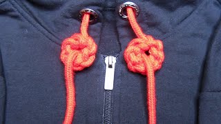 Easy crochet: How to tie Hoodie Strings for beginners. Instructions for tying chain ring knot.