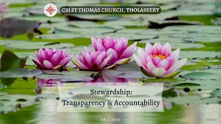 കാര്യവിചാരക ഞായർ | Stewardship Sunday | Stewardship: Transparency & Accountability | July 07, 2024