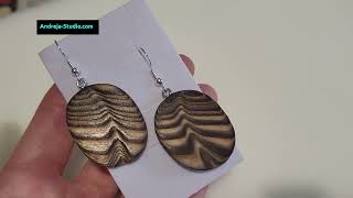 Handmade spruce wood earrings