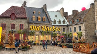 [4K]🇨🇦 Autumn Evening Walk in Old Quebec City🍂🍁 Oct. 2024