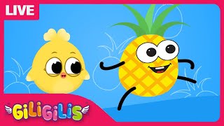 Pinapple Song - The Ultimate Race Between Giligilis and Fruits - More Harmonious Vocabulary Lessons